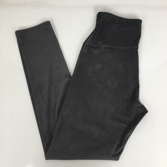 Yummie Women’s Faux Suede Leggings Gray High Waist Size Medium - Picture 2 of 14